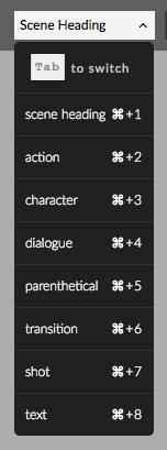 celtx script format settings