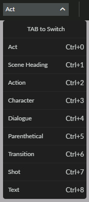 celtx script format settings